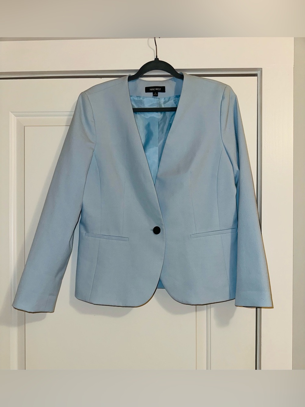 Nine West Pastel Blue Single-Button Blazer